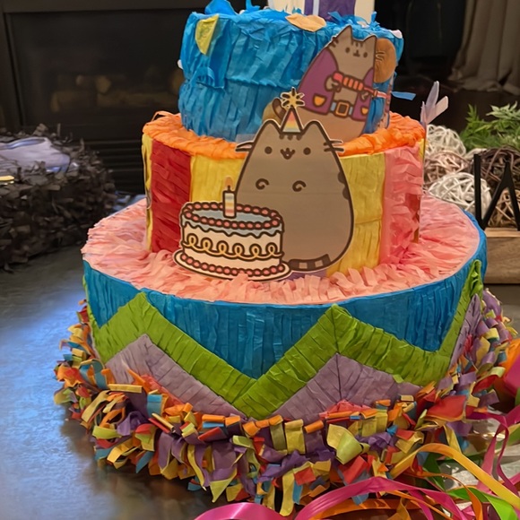 Birthday Cake Pull-String Piñata - Pusheen Themed - Picture 5 of 17